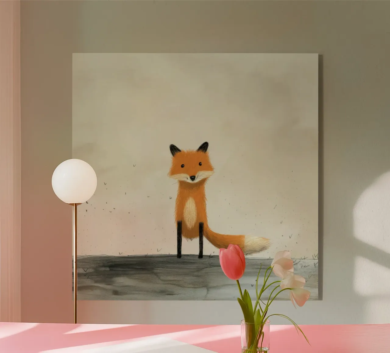 Fox minimal plexiglas de Minimal Animal Art