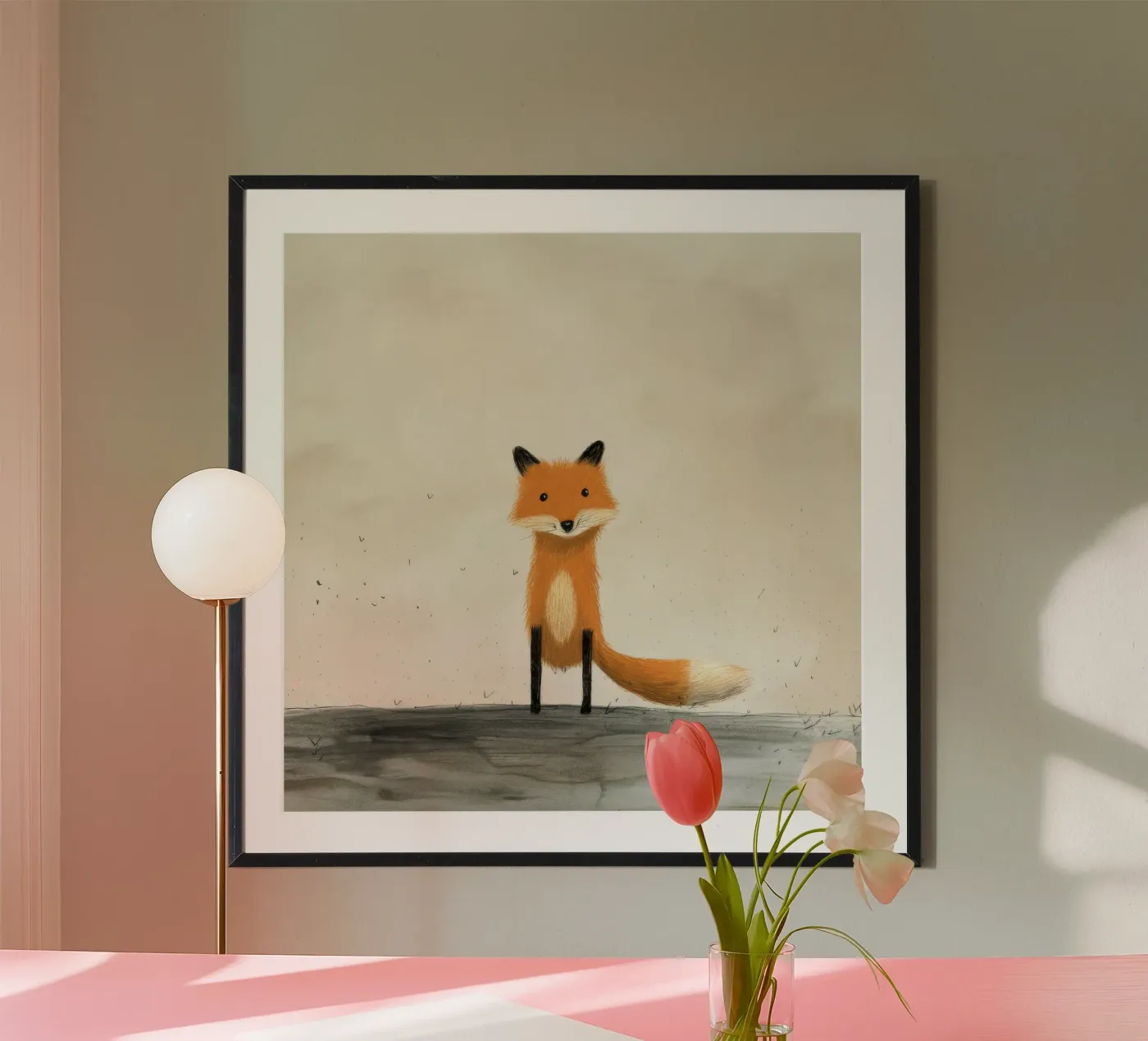 Minimal Fox Poster von Minimal Animal Art