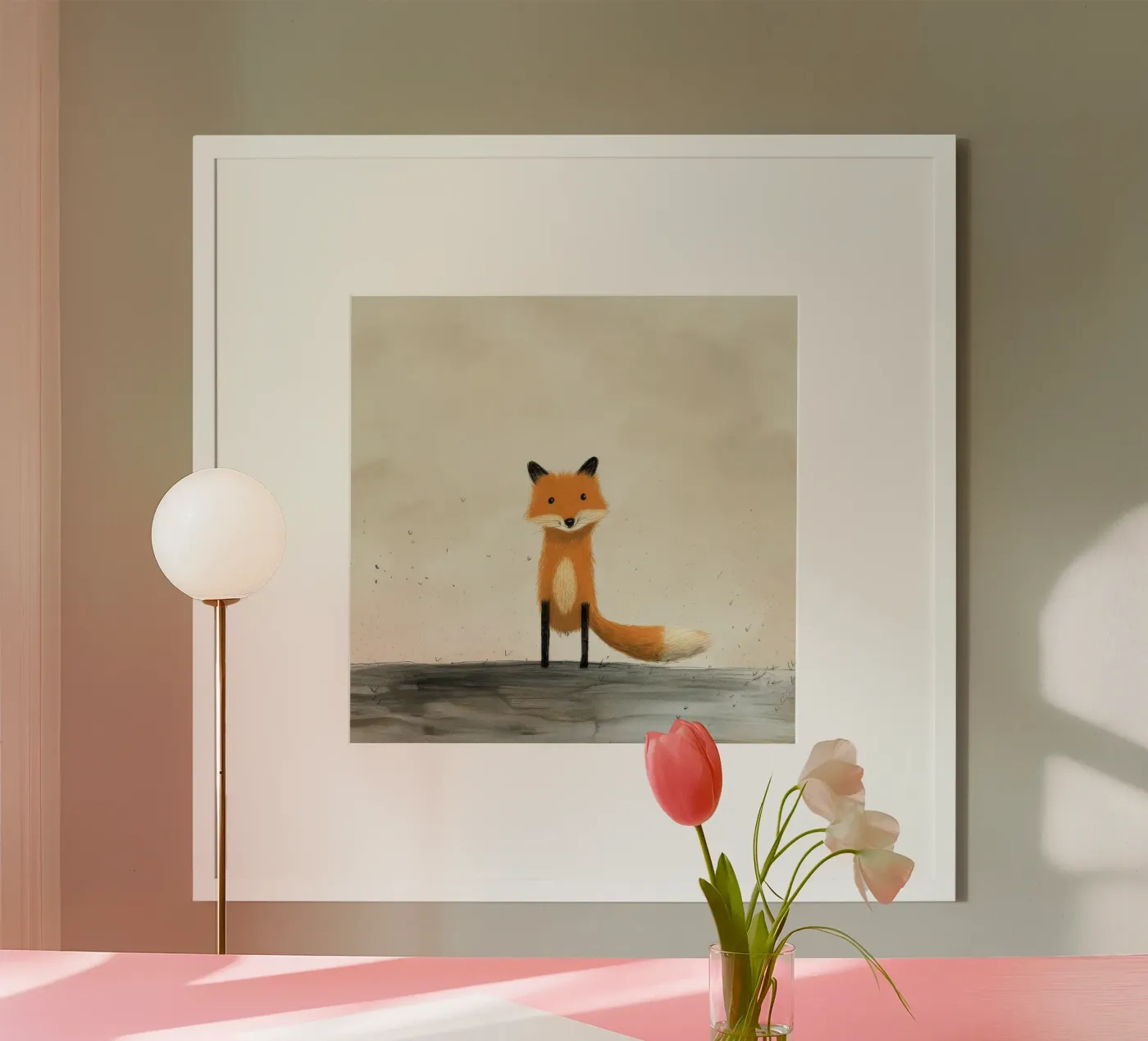 Minimal Fox Poster von Minimal Animal Art