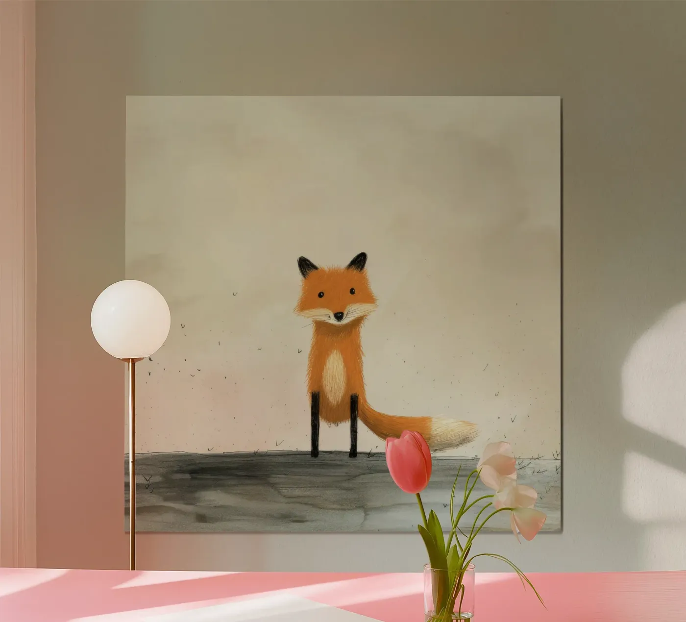 Minimal Fox Poster von Minimal Animal Art