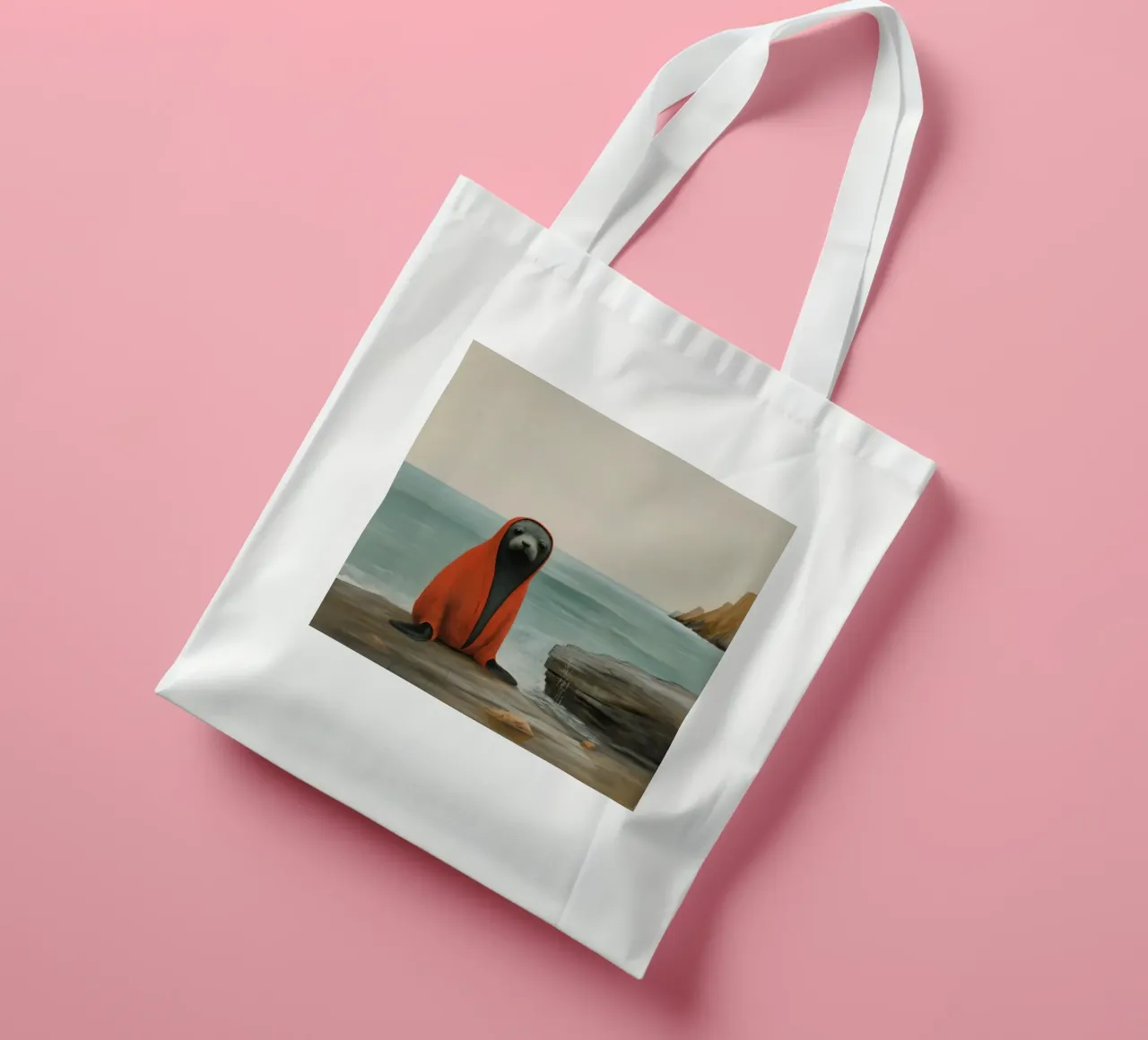 Sigillo di pelliccia minimale 2 borsa in juta da Minimal Animal Art