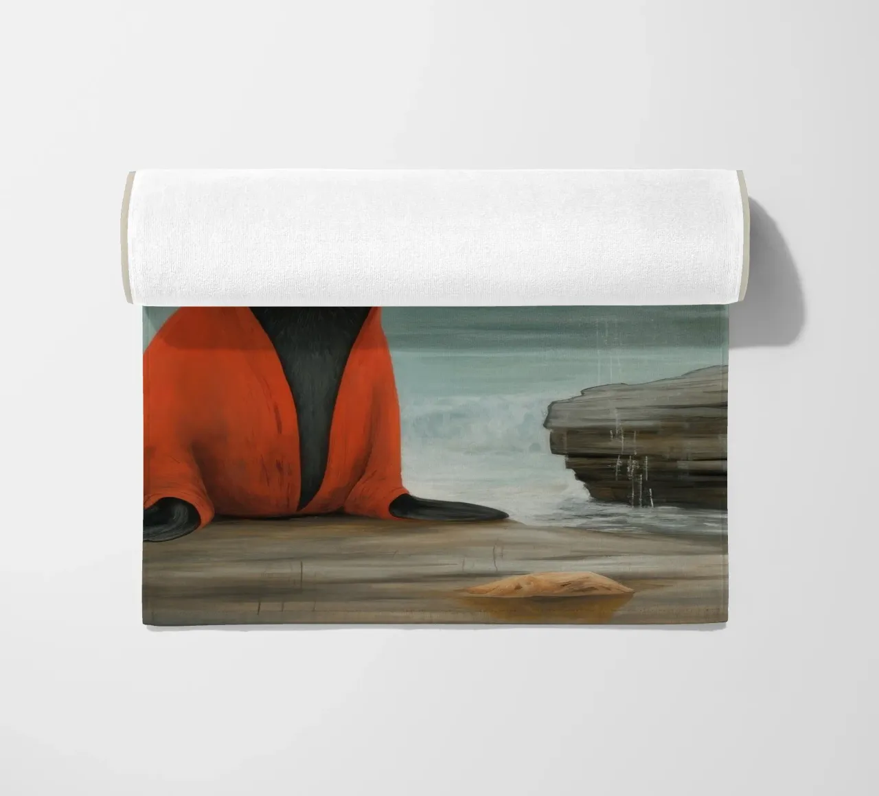 Sigillo di pelliccia minimale 2 telo mare da Minimal Animal Art