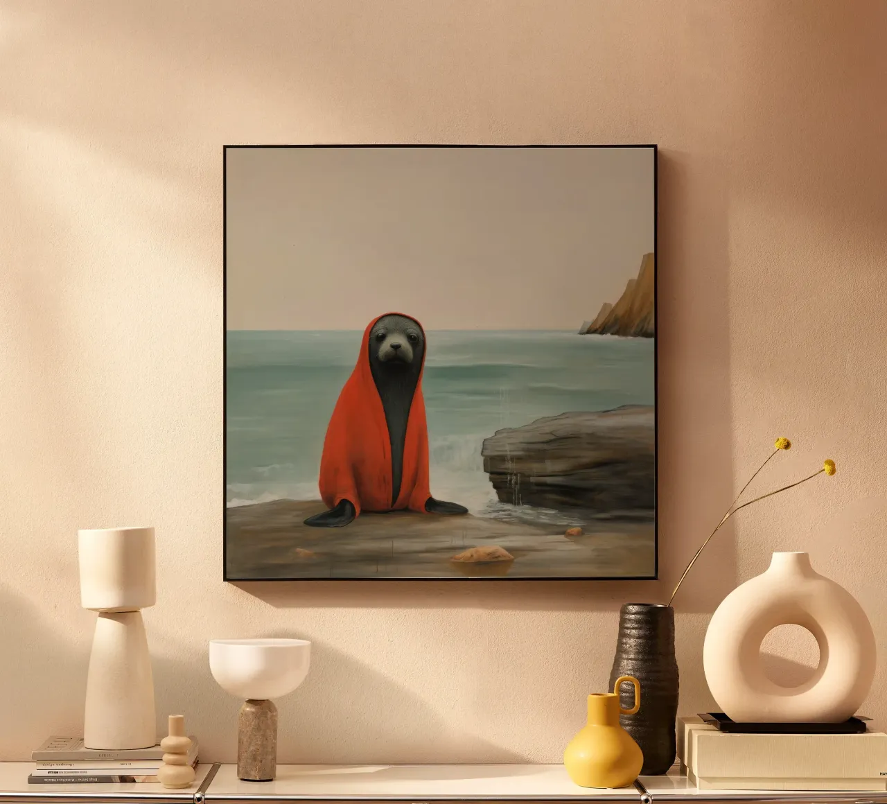 Sigillo di pelliccia minimale 2 alluminio dibond da Minimal Animal Art