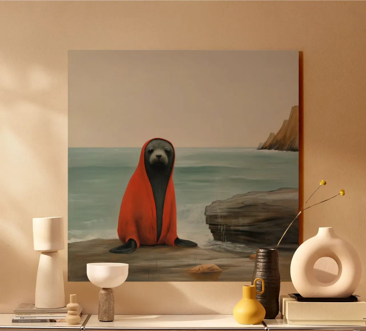 Sigillo di pelliccia minimale 2 alluminio dibond da Minimal Animal Art