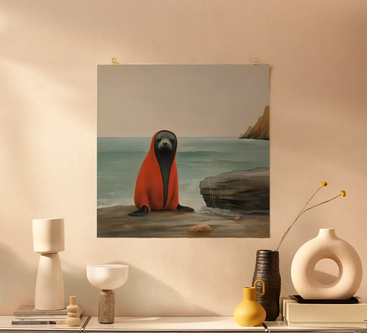 Minimal Fur Seal 2 poster by Minimal Animal Art