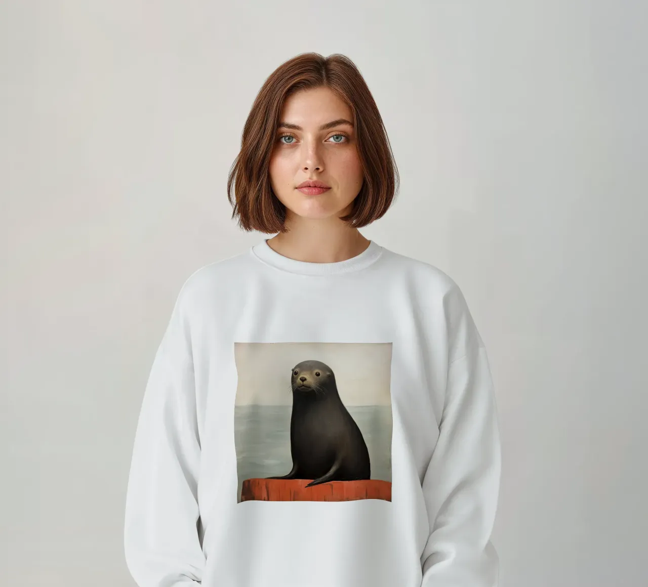 Sigillo di pelliccia minimo 3 felpa da Minimal Animal Art