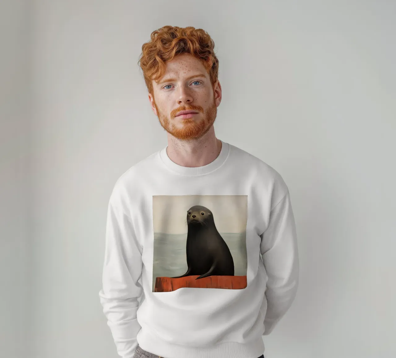 Sigillo di pelliccia minimo 3 felpa da Minimal Animal Art