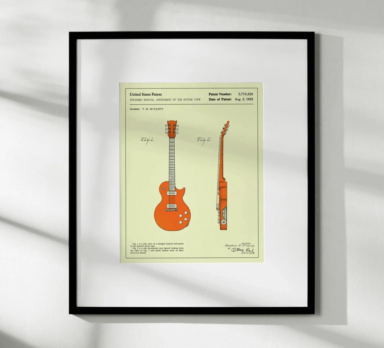 Guitar Patent (1955) poster by Jazzberry Blue