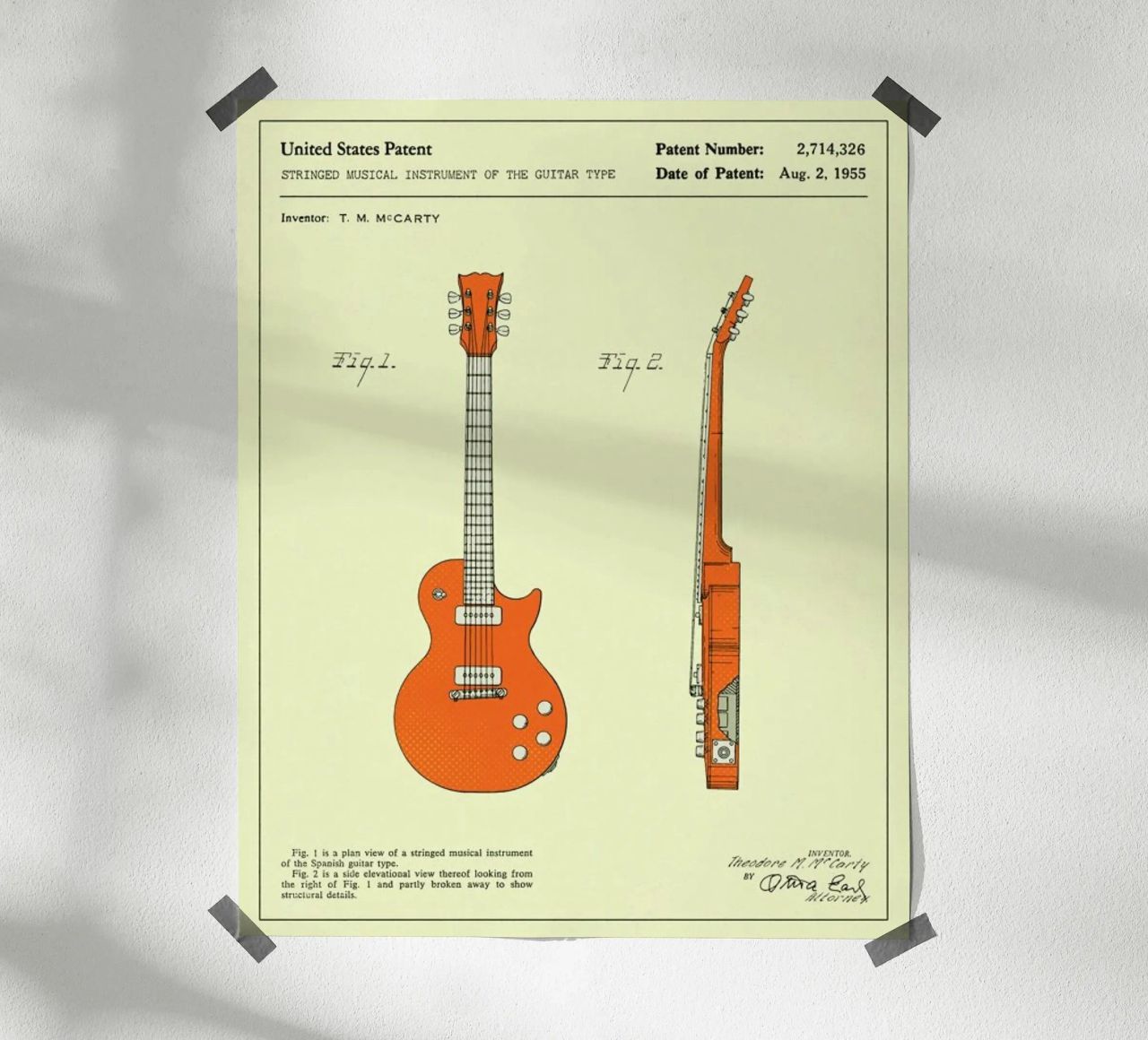Guitar Patent (1955) poster by Jazzberry Blue