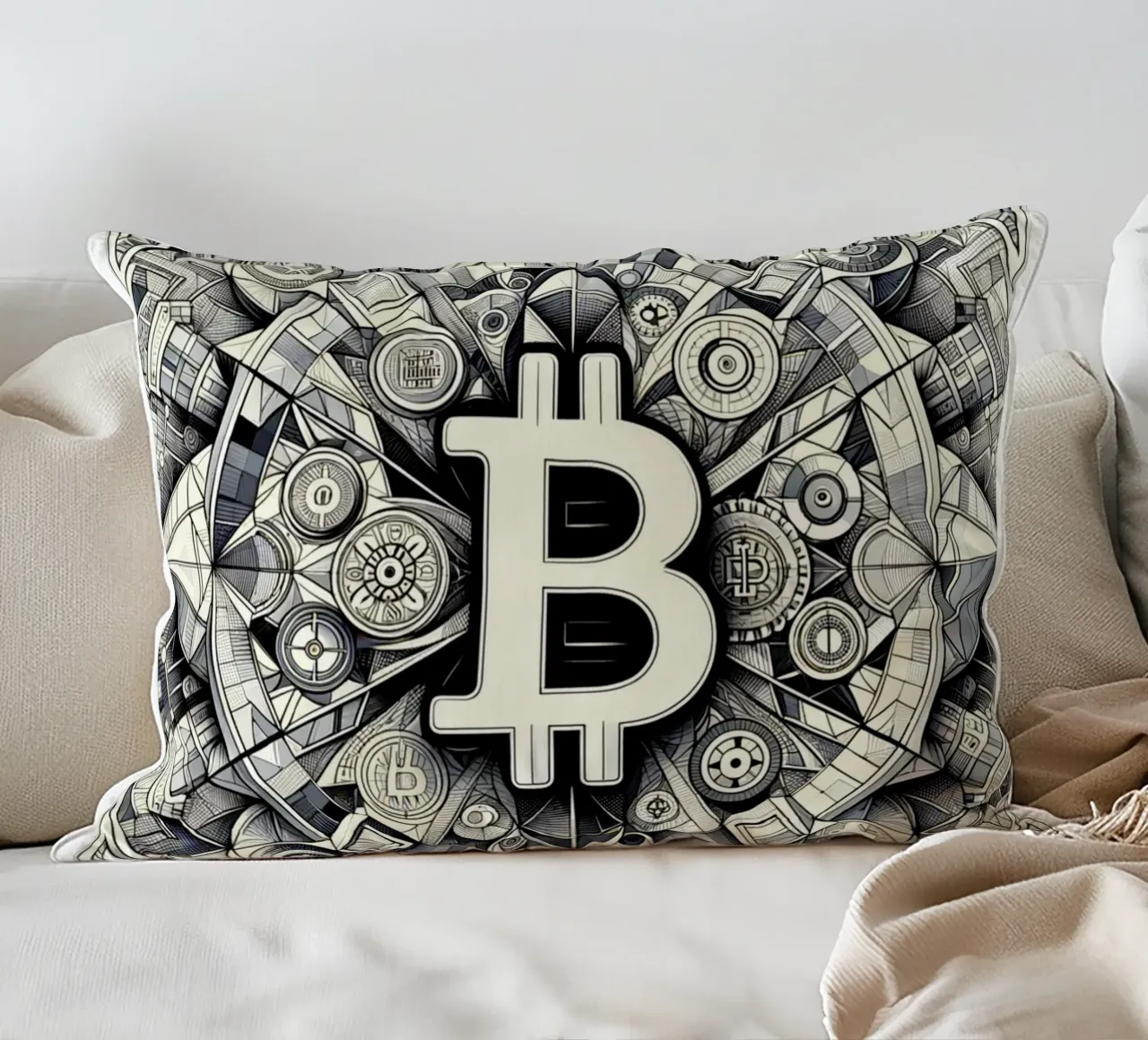 Bitcoin_what else? decorative cushion by Crypto_Jungle