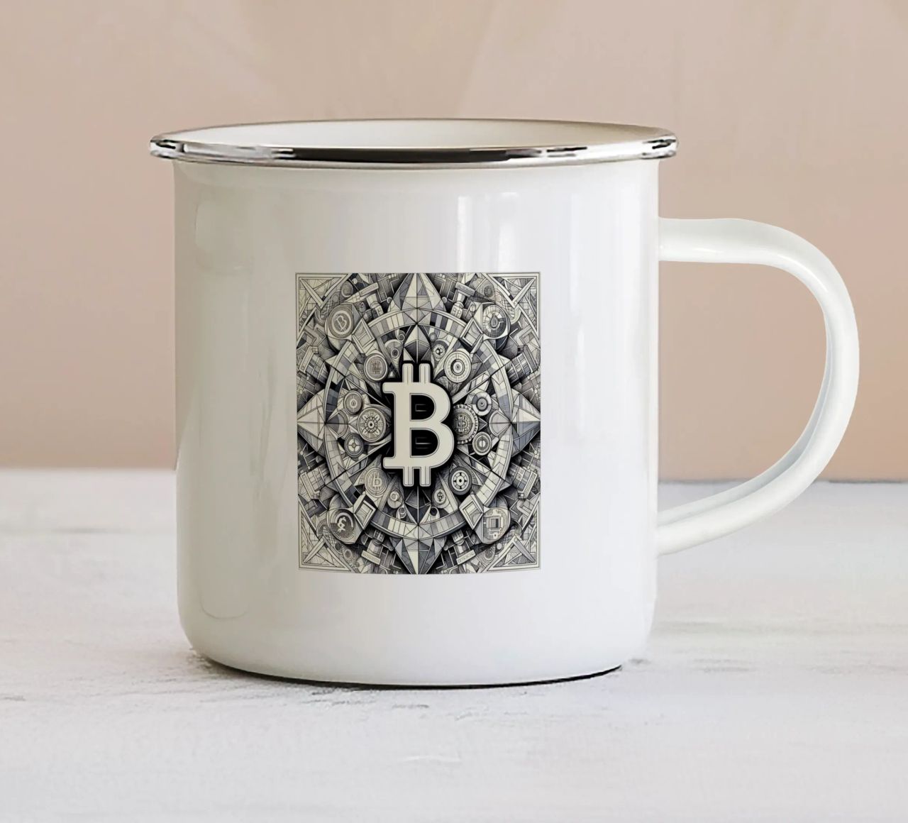 Bitcoin_what else? tazza in smalto da Crypto_Jungle