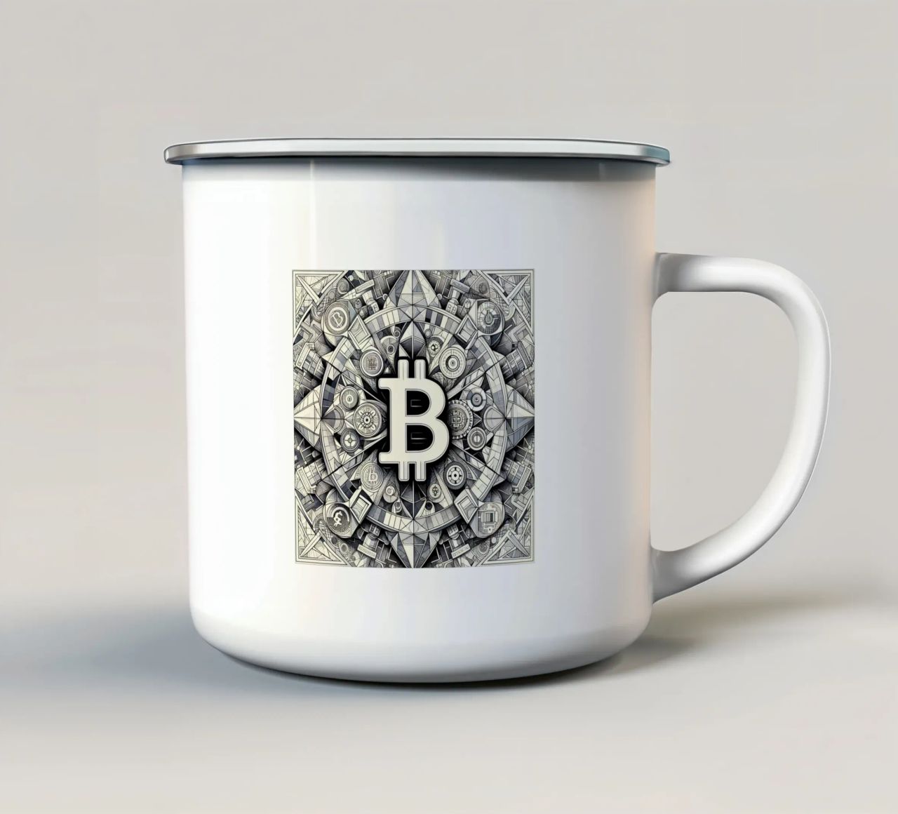 Bitcoin_what else? tazza in smalto da Crypto_Jungle