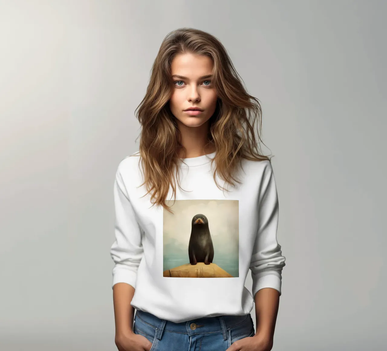 Sigillo di pelliccia minimo 4 felpa da Minimal Animal Art