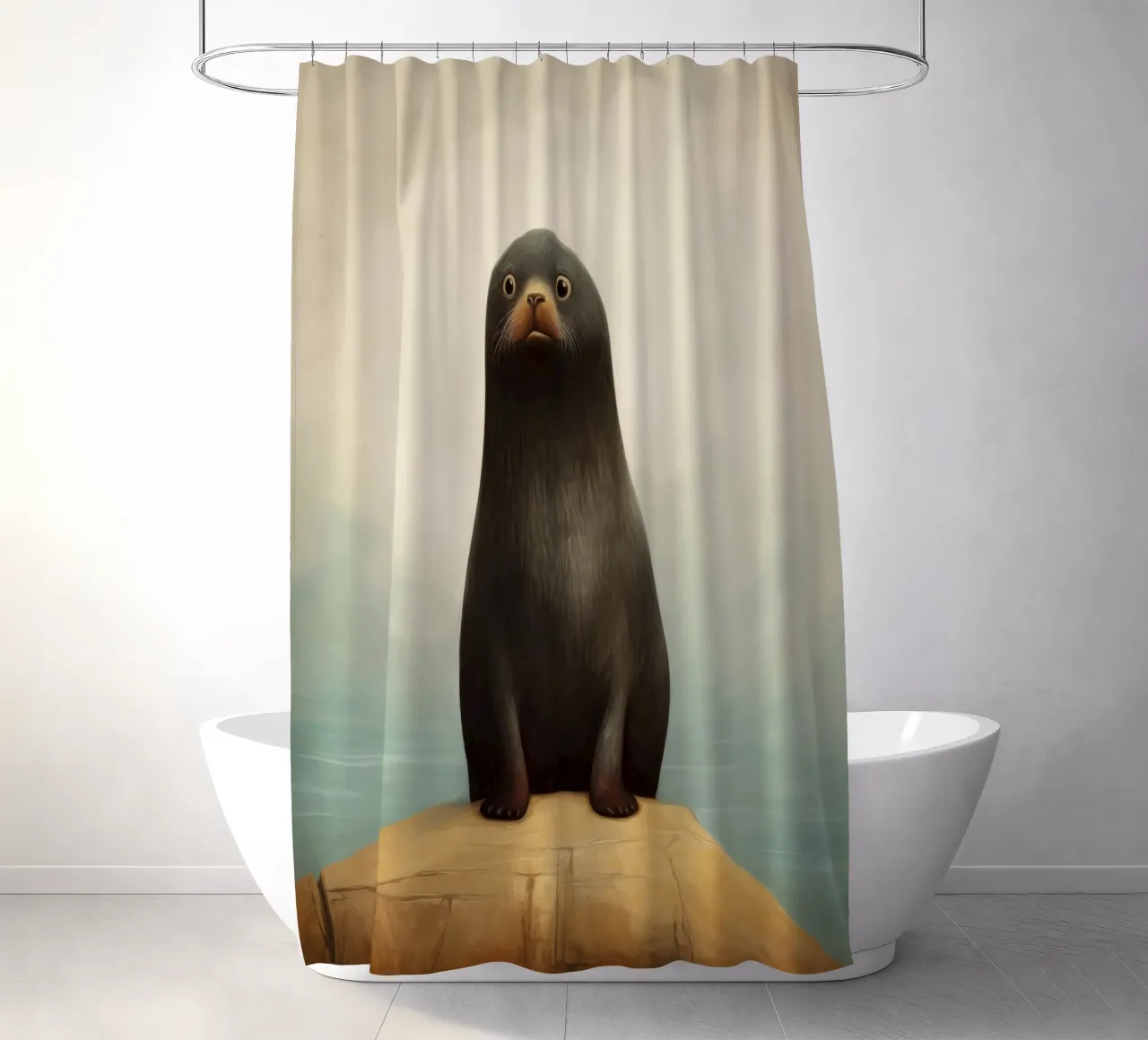 Sigillo di pelliccia minimo 4 tenda da doccia da Minimal Animal Art