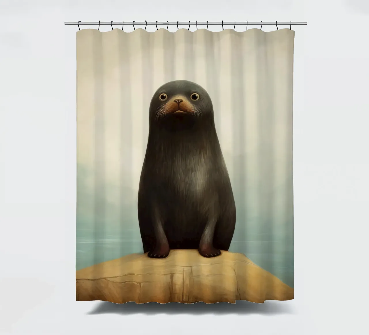 Sigillo di pelliccia minimo 4 tenda da doccia da Minimal Animal Art