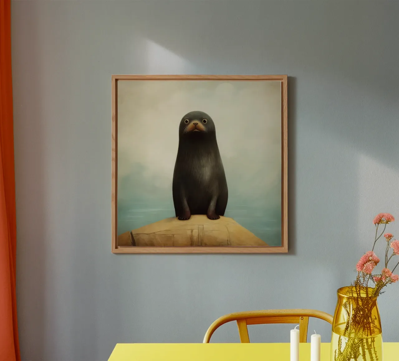 Sigillo di pelliccia minimo 4 alluminio dibond da Minimal Animal Art