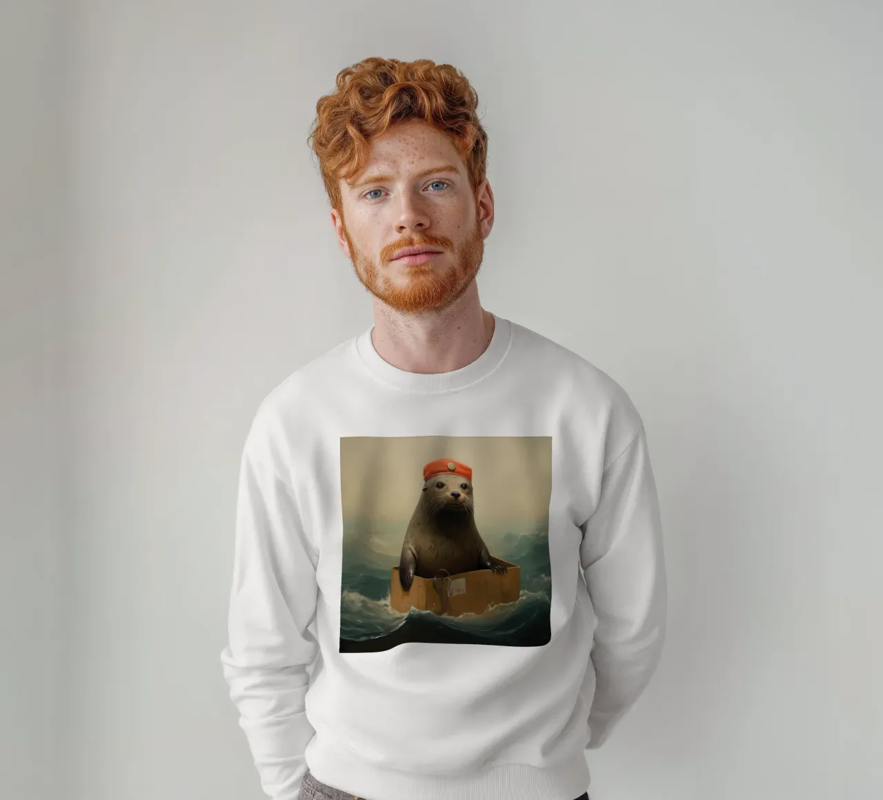 Sigillo di pelliccia minimo 1 felpa da Minimal Animal Art