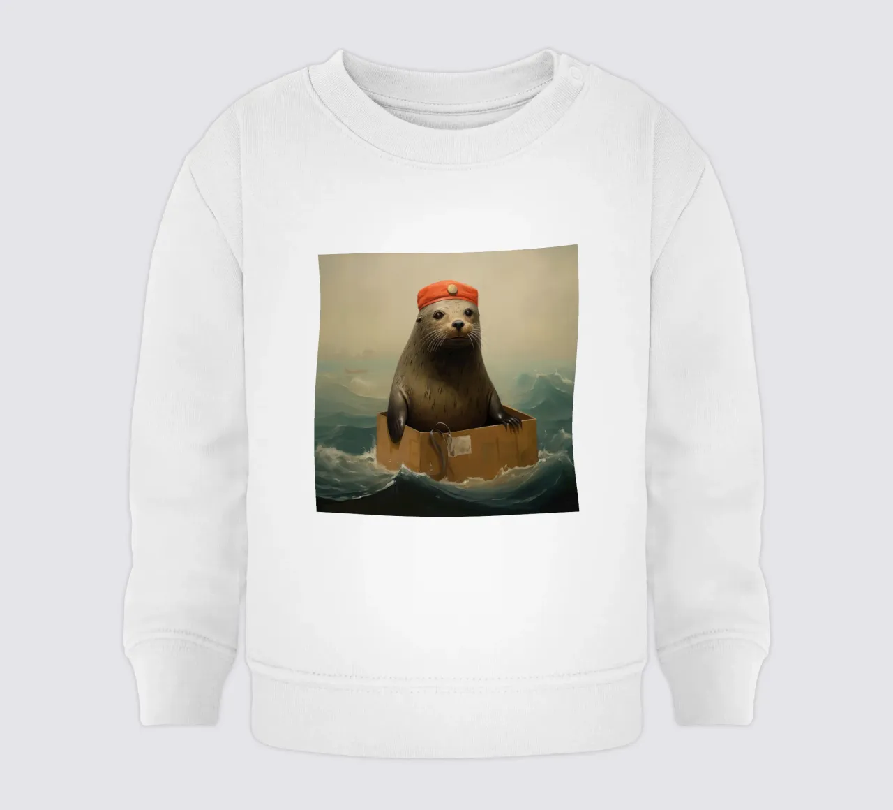 Sigillo di pelliccia minimo 1 felpa neonato da Minimal Animal Art