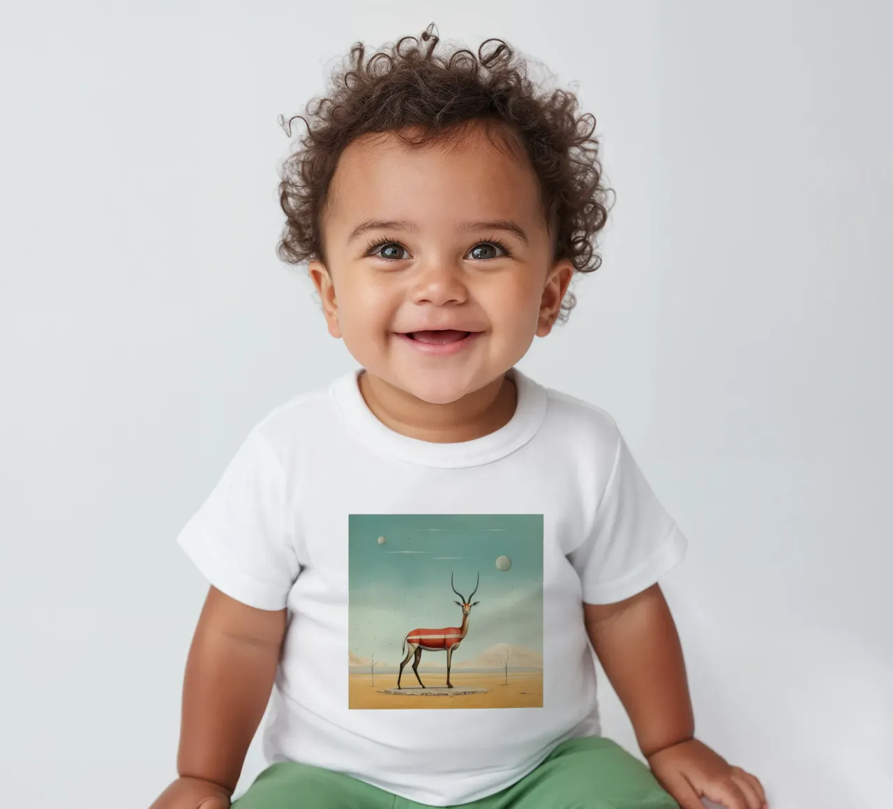 Minimal Gazelle 2 baby t-shirt by Minimal Animal Art