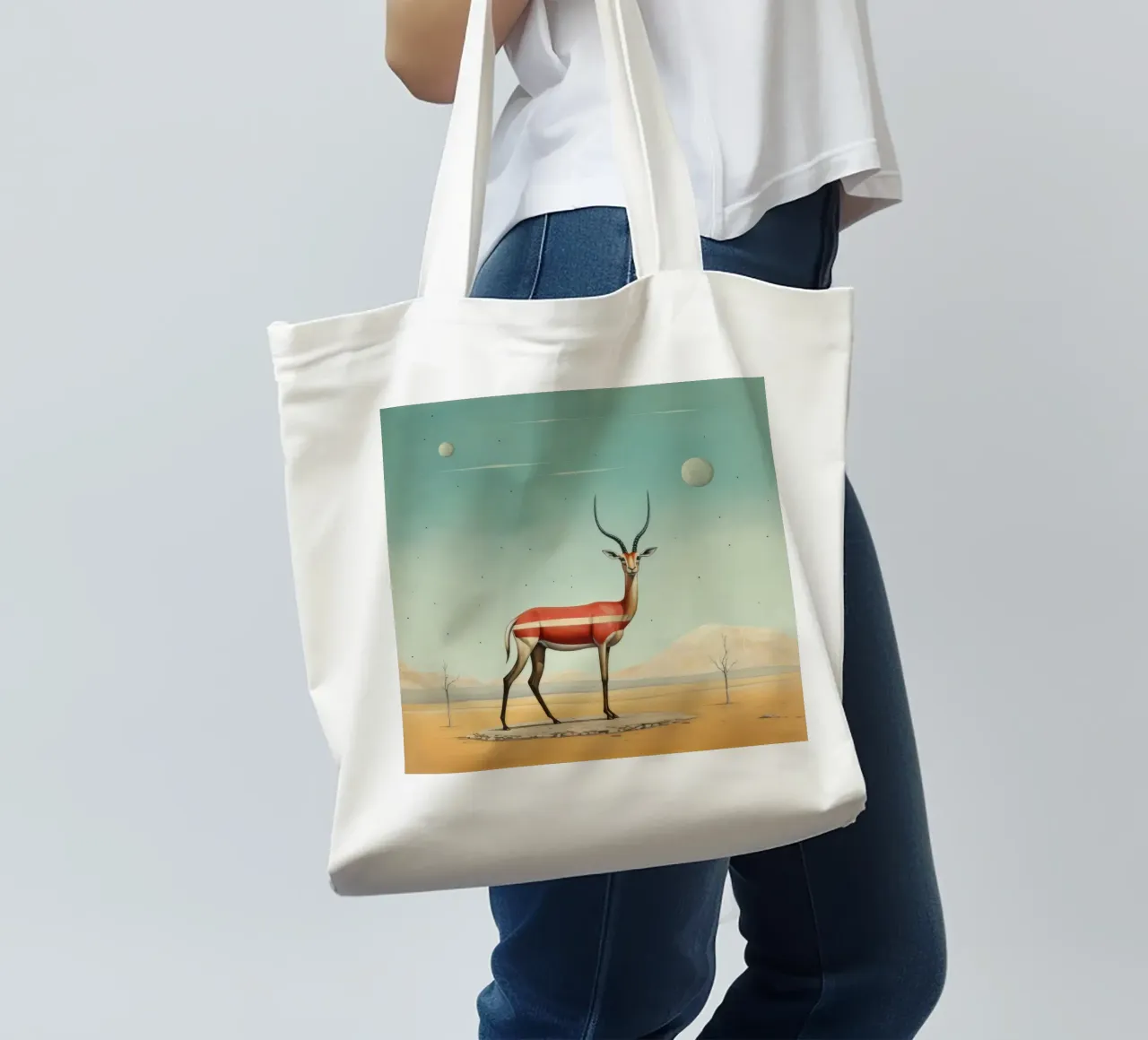 Gazzella minima 2 borsa in juta da Minimal Animal Art