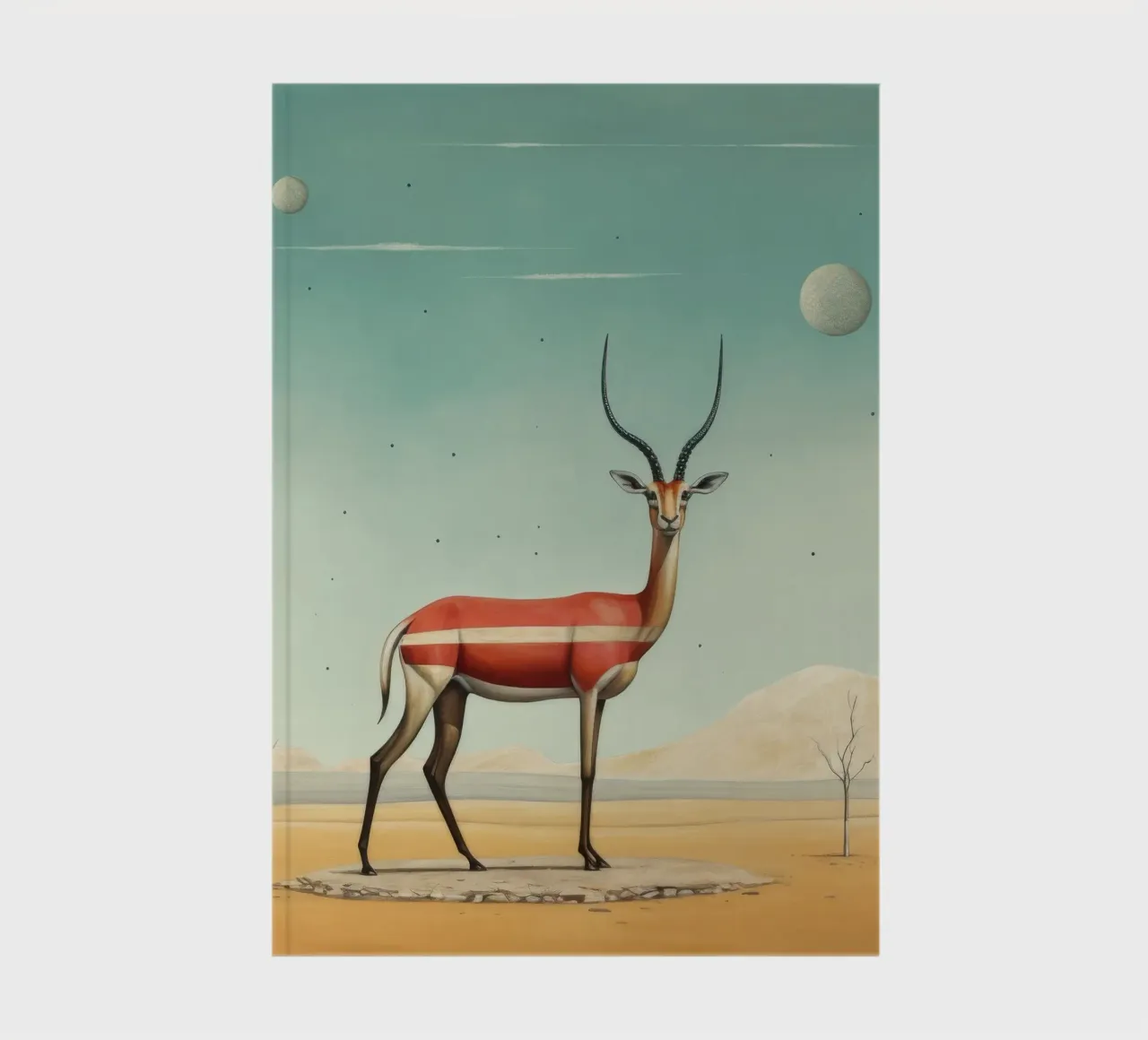 Minimal Gazelle 2 notebook by Minimal Animal Art