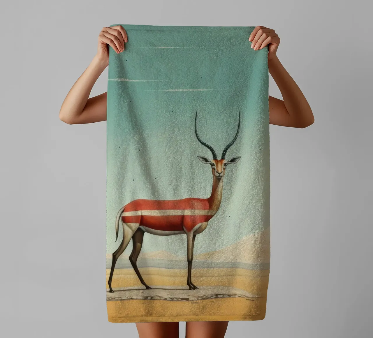 Gazzella minima 2 asciugamano da bagno da Minimal Animal Art