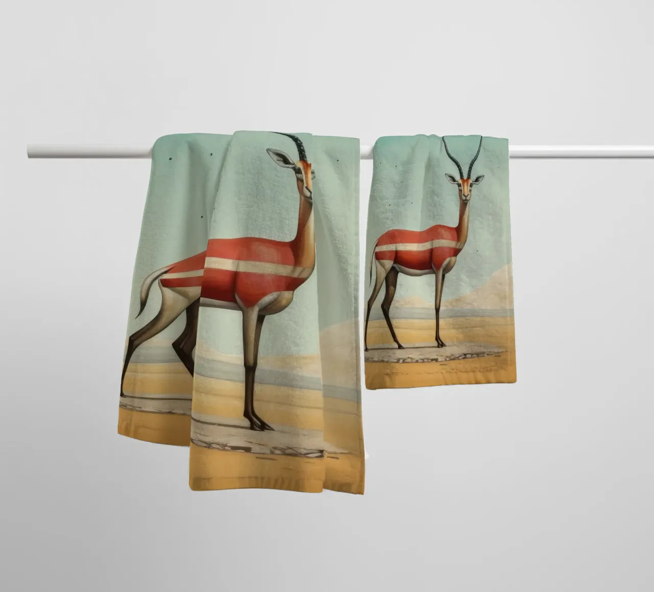 Gazzella minima 2 asciugamano da bagno da Minimal Animal Art