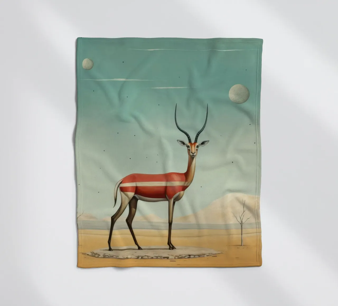 Gazzella minima 2 coperta in pile da Minimal Animal Art