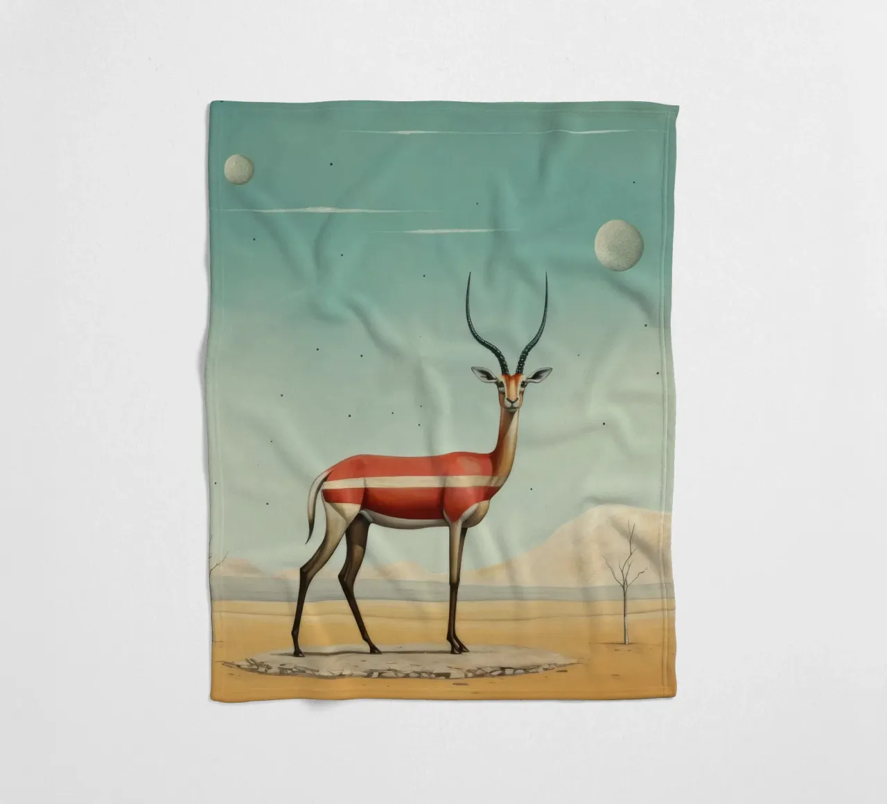 Gazzella minima 2 coperta in pile da Minimal Animal Art