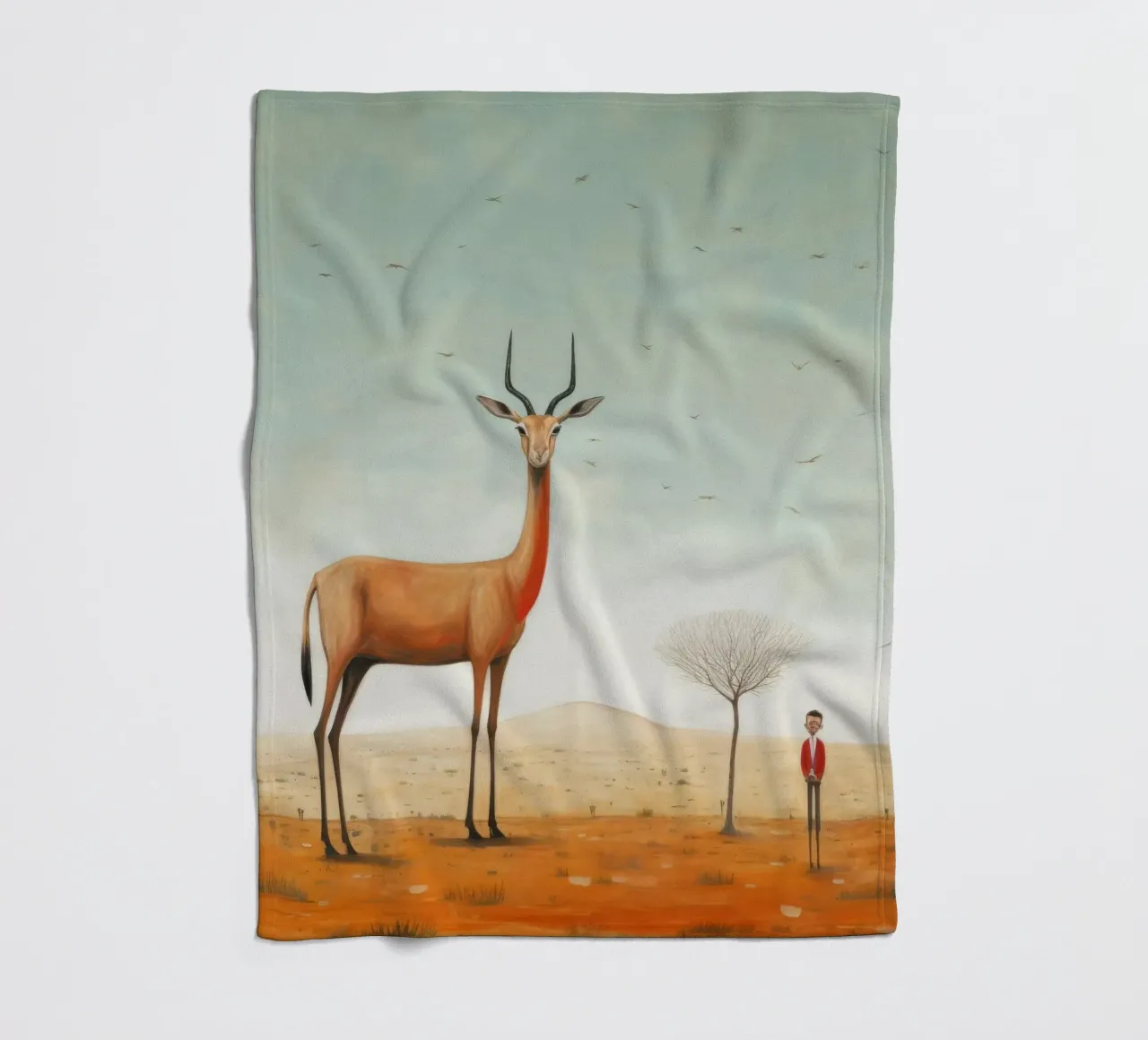 Gazzella minima 3 coperta in pile da Minimal Animal Art