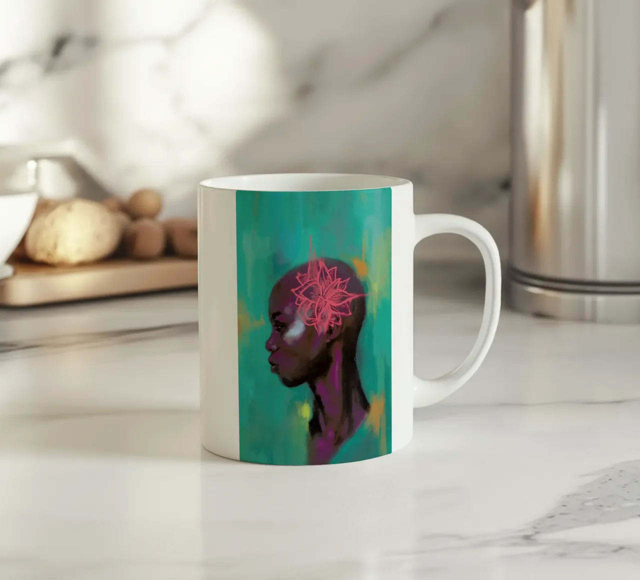 Amaryllis tazza in ceramica da Alexander Grahovsky