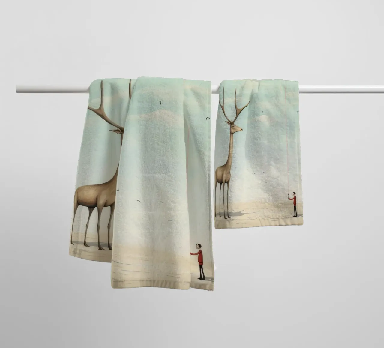 Gazzella minima 4 asciugamano da bagno da Minimal Animal Art