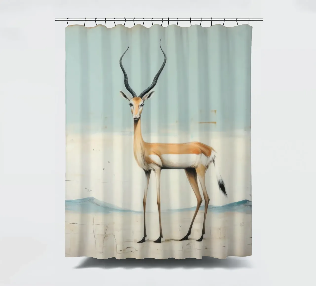 Minimal Gazelle 1 Duschvorhang von Minimal Animal Art