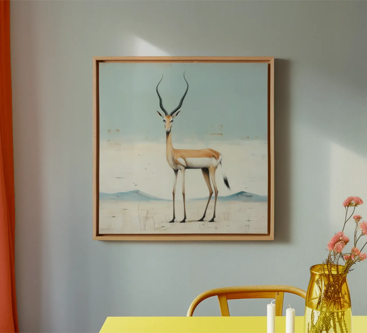Minimal Gazelle 1 canvas by Minimal Animal Art