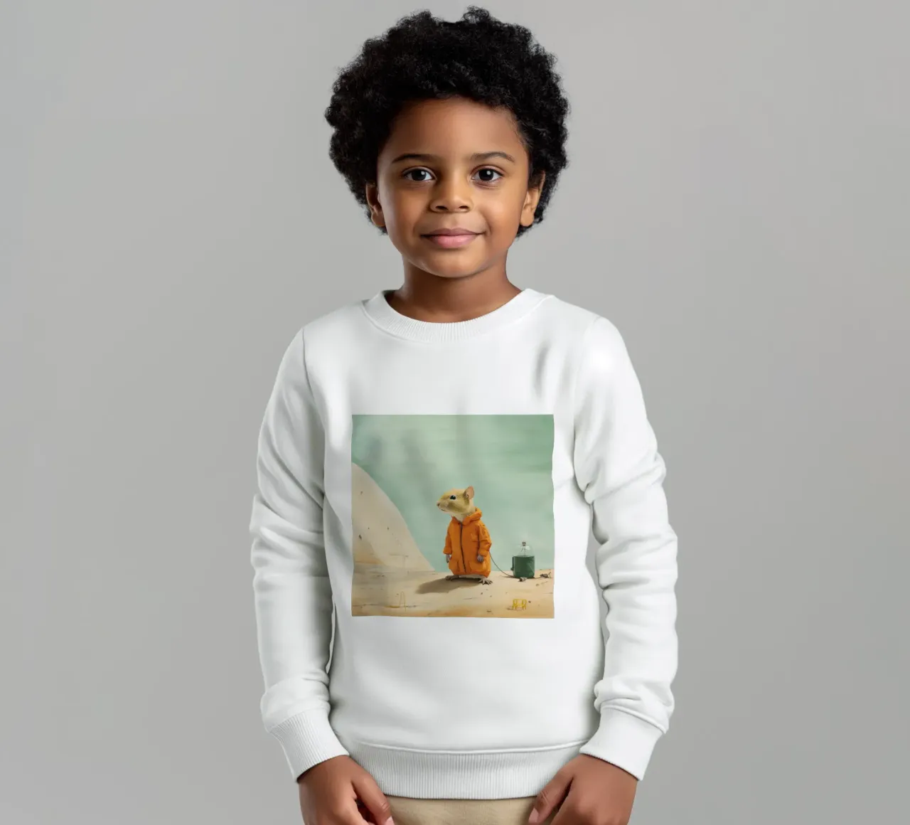 Gerbillo minimo 2 felpa bambino da Minimal Animal Art