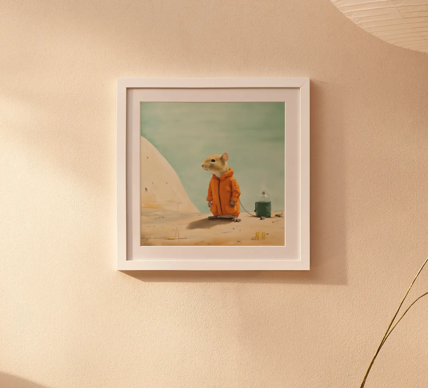 Minimal Gerbil poster van Minimal Animal Art