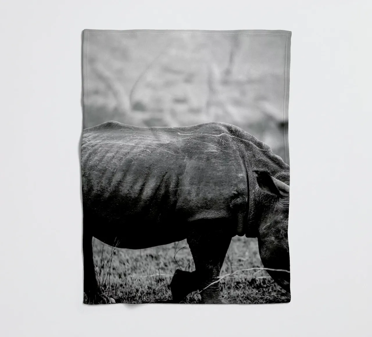Black Rhino fleece blanket by Shot By Clint