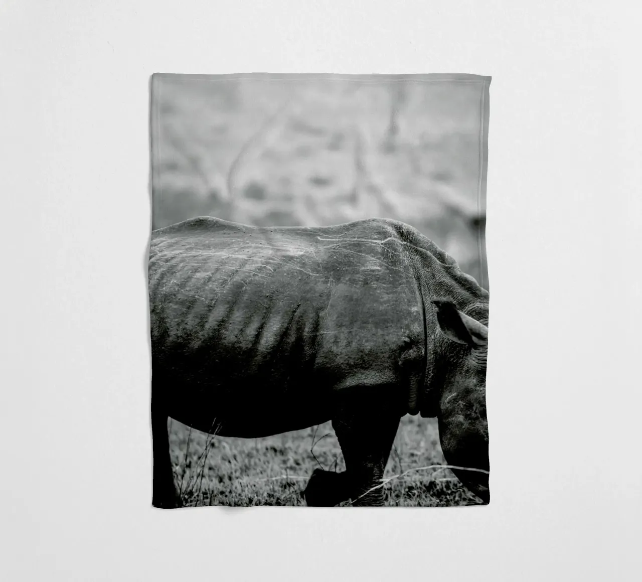 Black Rhino fleece blanket by Shot By Clint
