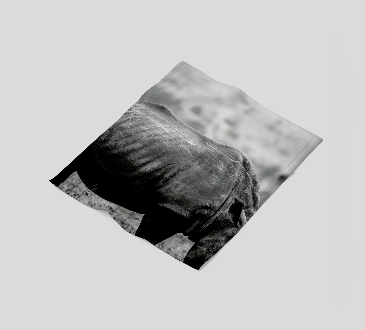 Black Rhino fleece blanket by Shot By Clint