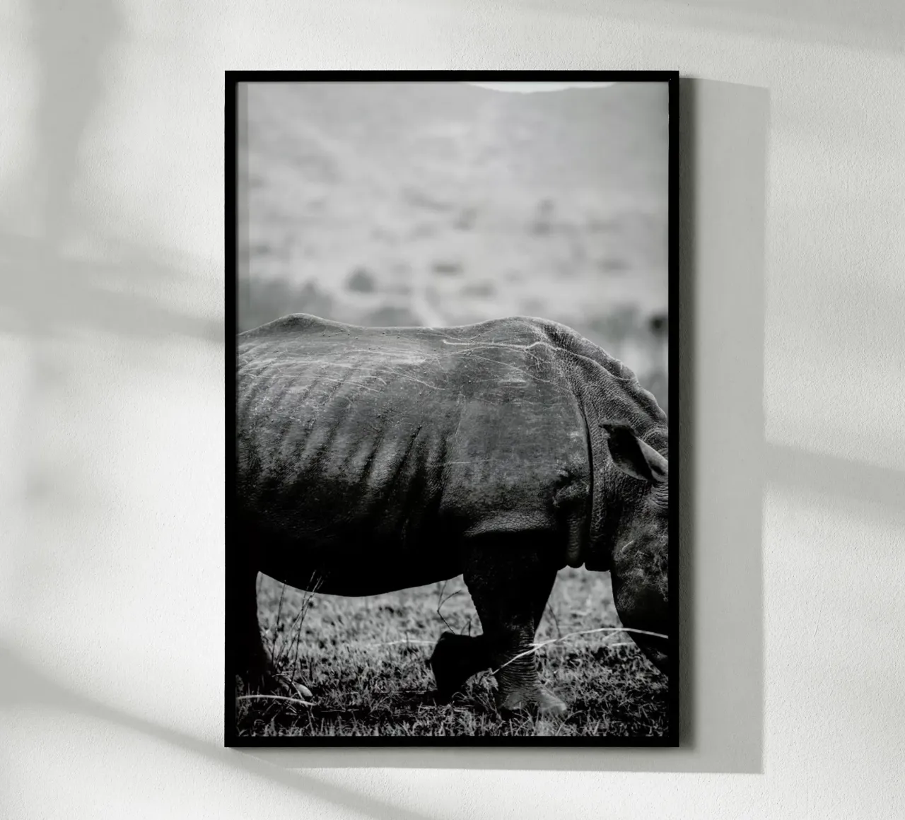 Black Rhino poster con telaio in plastica da Shot By Clint