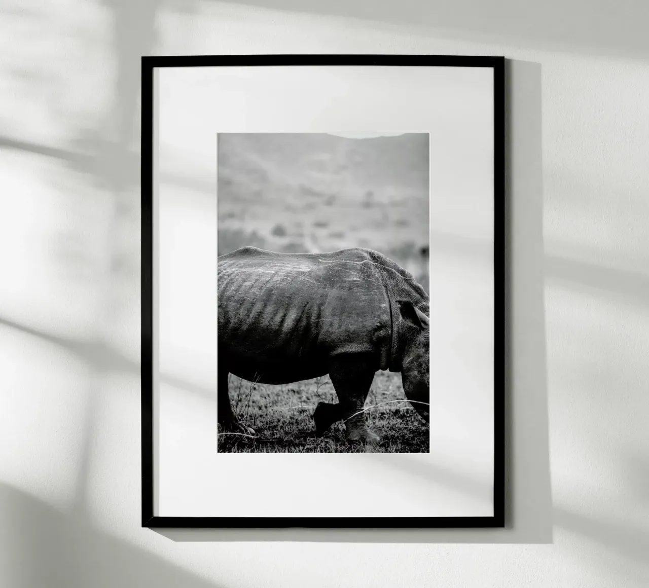 Black Rhino poster con telaio in plastica da Shot By Clint