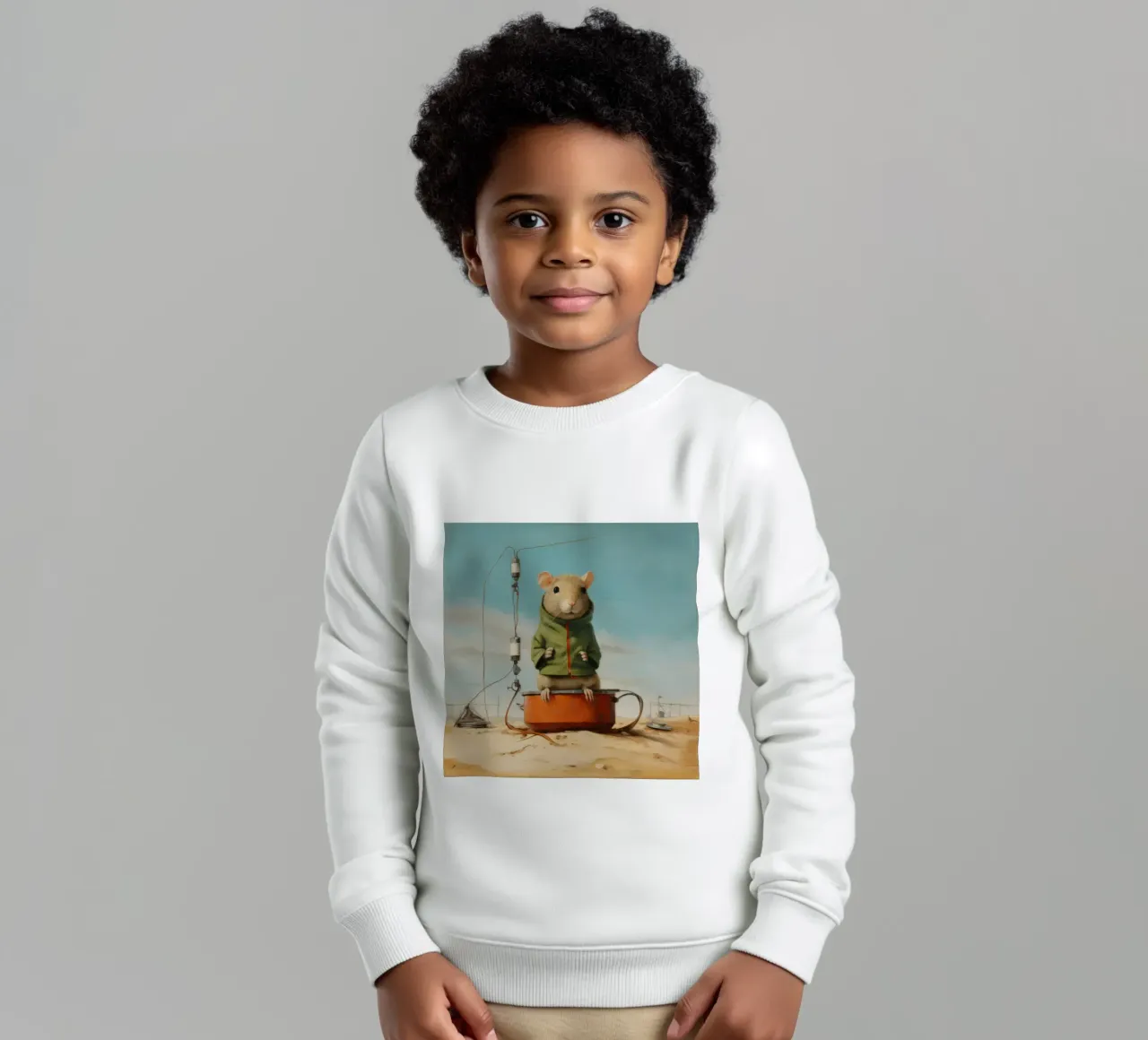 Gerbillo minimo 4 felpa bambino da Minimal Animal Art