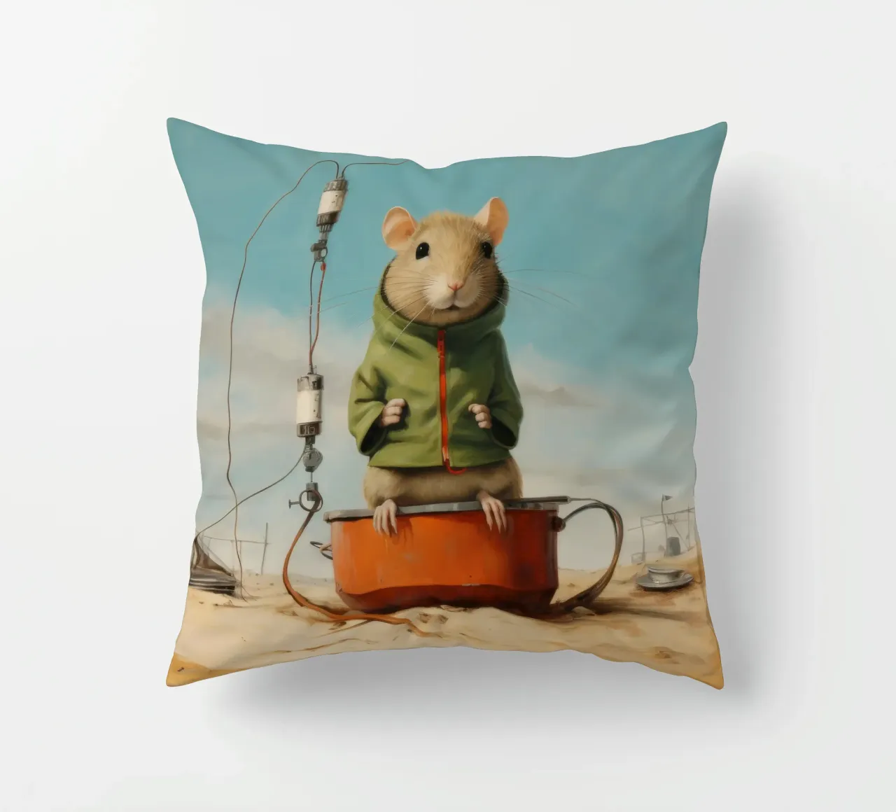 Gerbillo minimo 4 cuscino da Minimal Animal Art