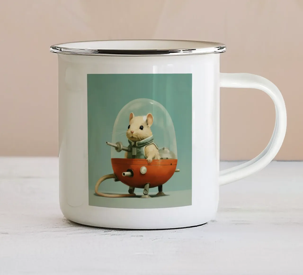 Gerbillo minimo 1 tazza in smalto da Minimal Animal Art