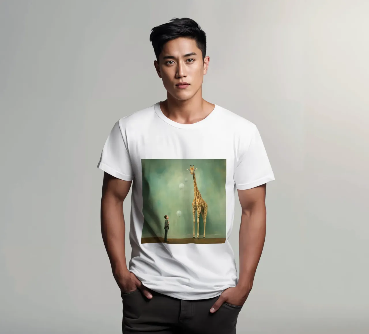 Minimal Giraffe 2 t-shirt da Minimal Animal Art