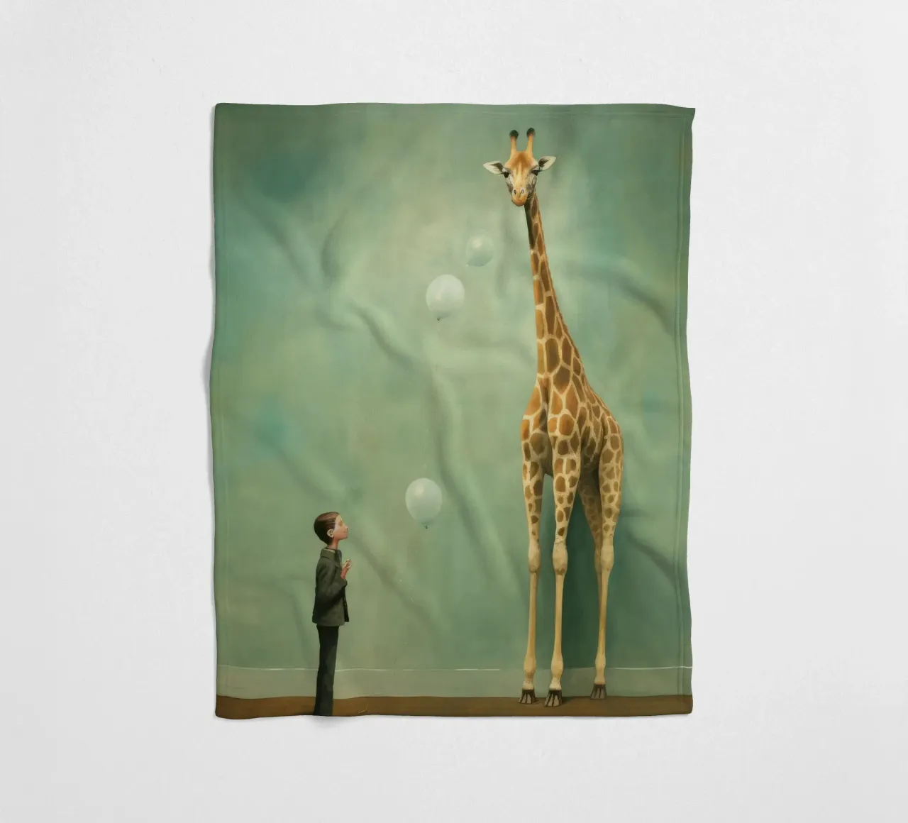 Minimal Giraffe 2 coperta in pile da Minimal Animal Art