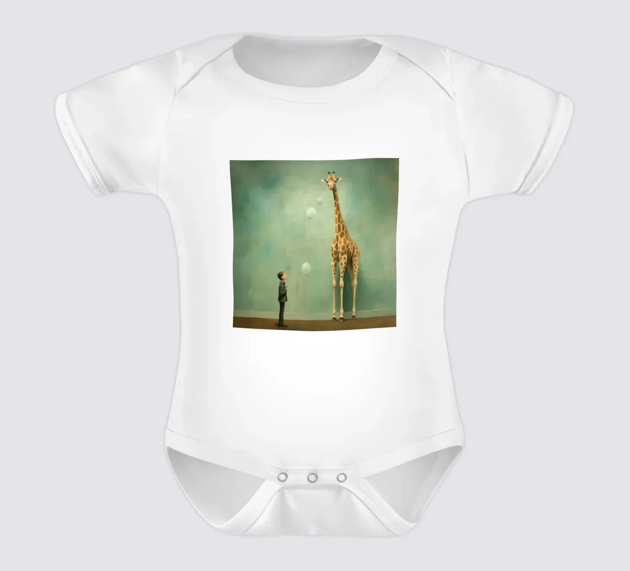 Minimal Giraffe 2 body neonato maniche corte da Minimal Animal Art