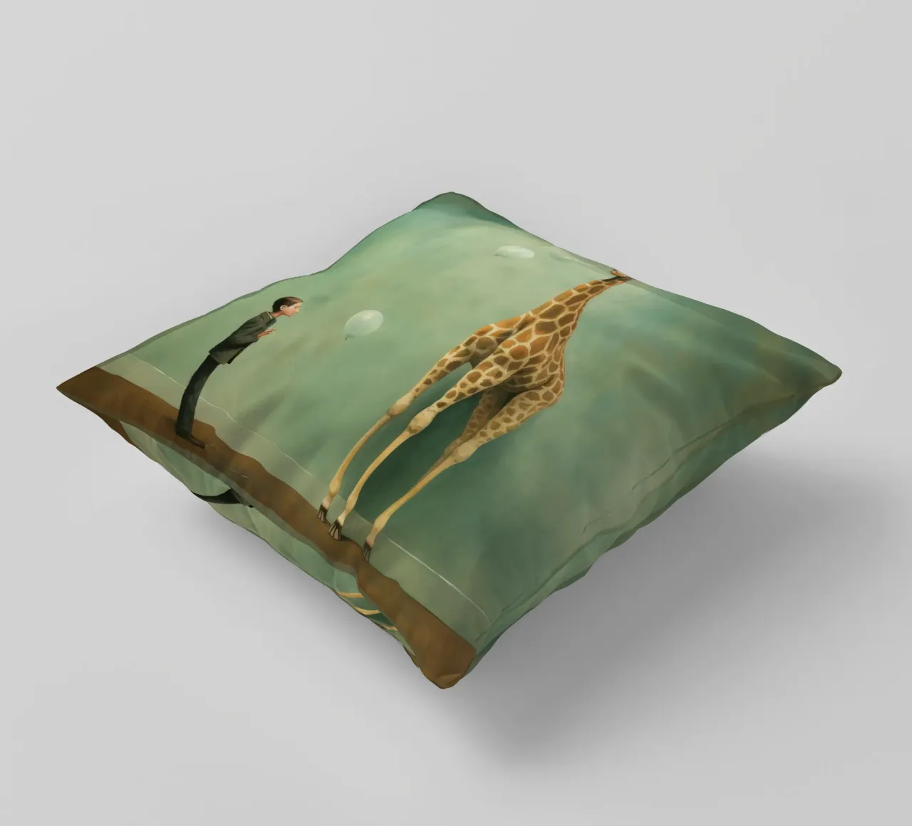 Minimal Giraffe 2 cuscino da Minimal Animal Art