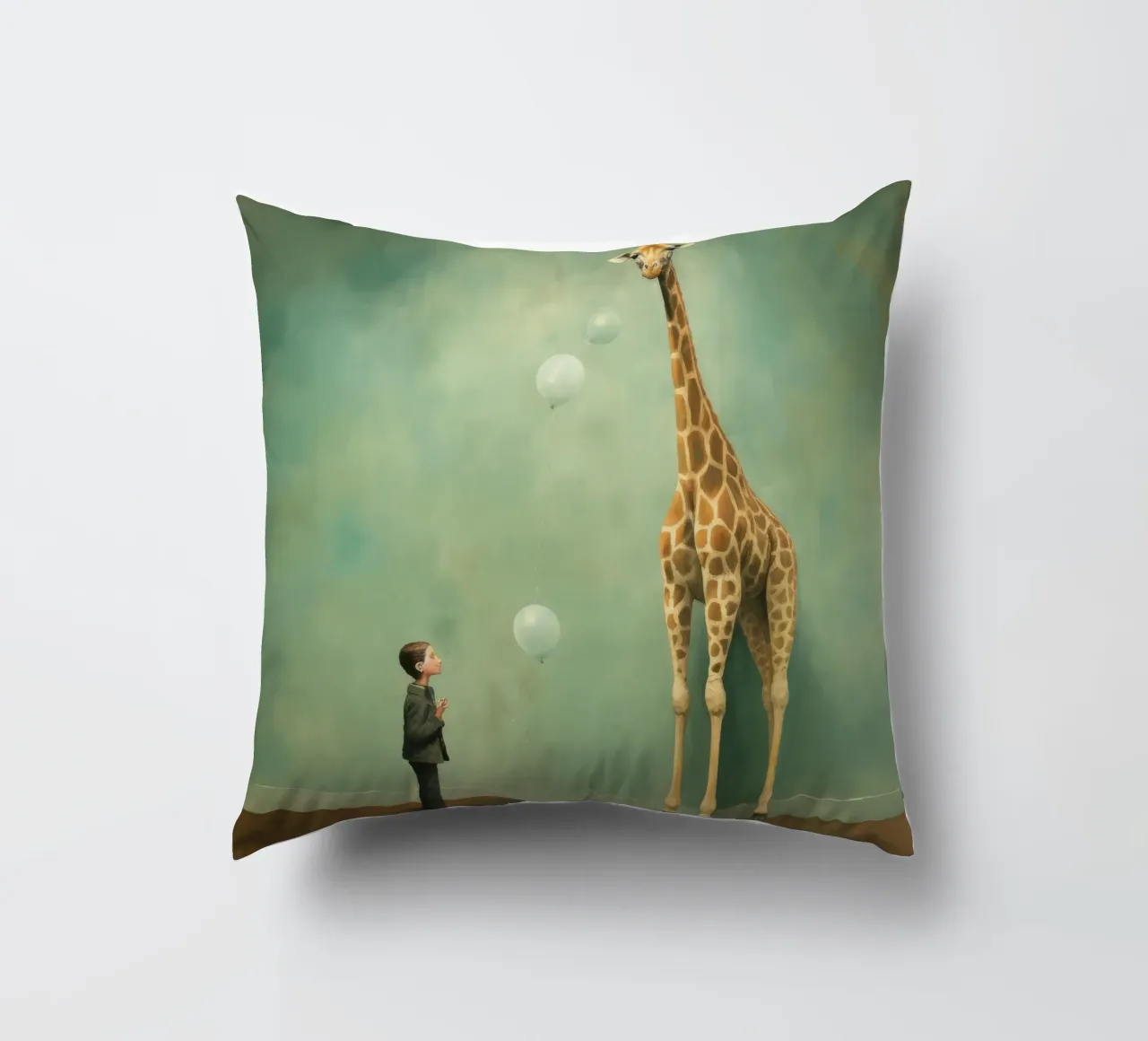Minimal Giraffe 2 cuscino da Minimal Animal Art