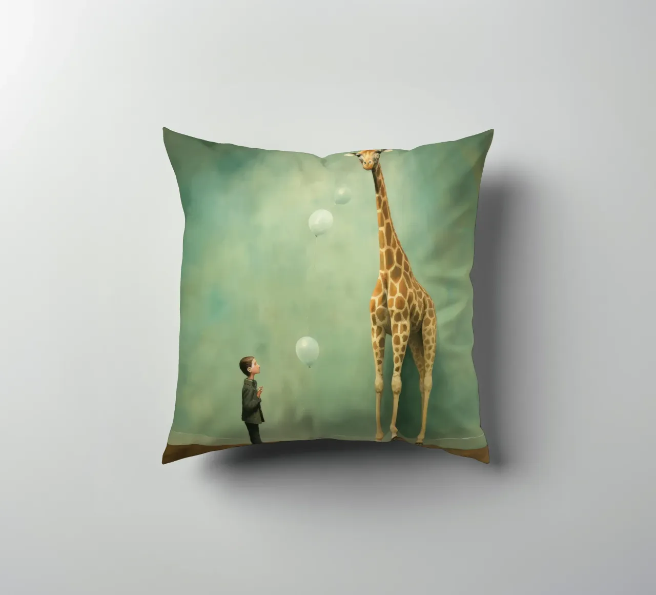 Minimal Giraffe 2 cuscino da Minimal Animal Art